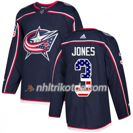 Blue Jackets Trikot Seth Jones 3 Adidas 2017-2018 Marineblau USA Flag Fashion Authentic - Herren